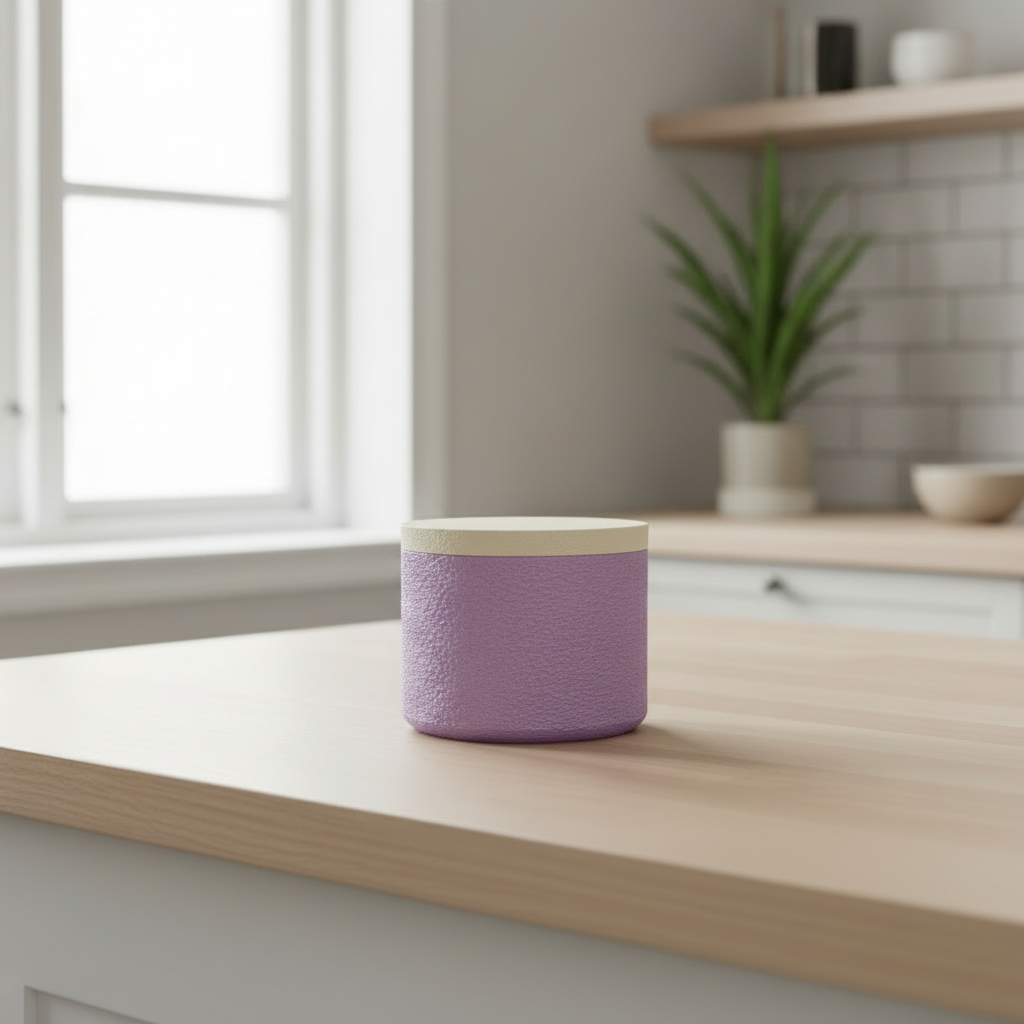 Lilac Purple jar with Ivory White lid