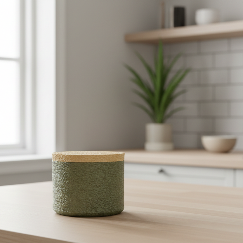 SALT Krukke med lokk i elegant skandinavisk kjøkkenmiljø