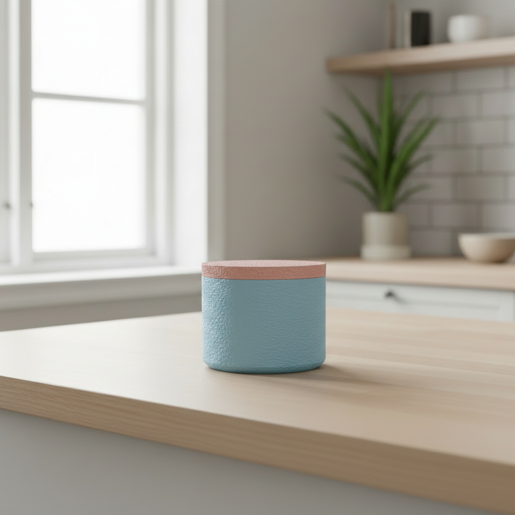 Sky Blue jar with Sakura Pink lid